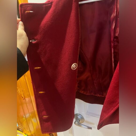 Kenneth Cole New York Long Sleeve wool blend jacket maroon size M - Picture 4 of 8